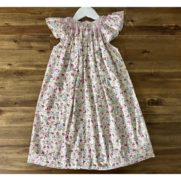 Sweet Dream Cream Pink Smocked Floral Dress 6 - Picture 5 of 8